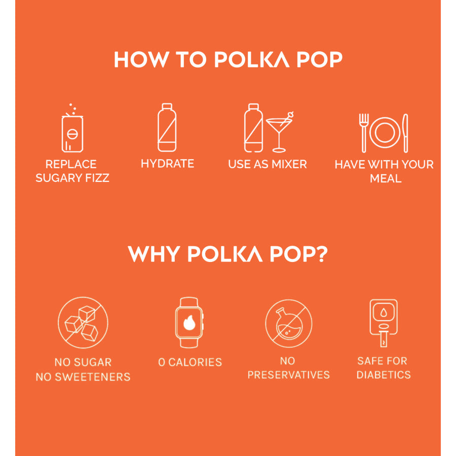 Orange Sparkling Water - Polka Pop