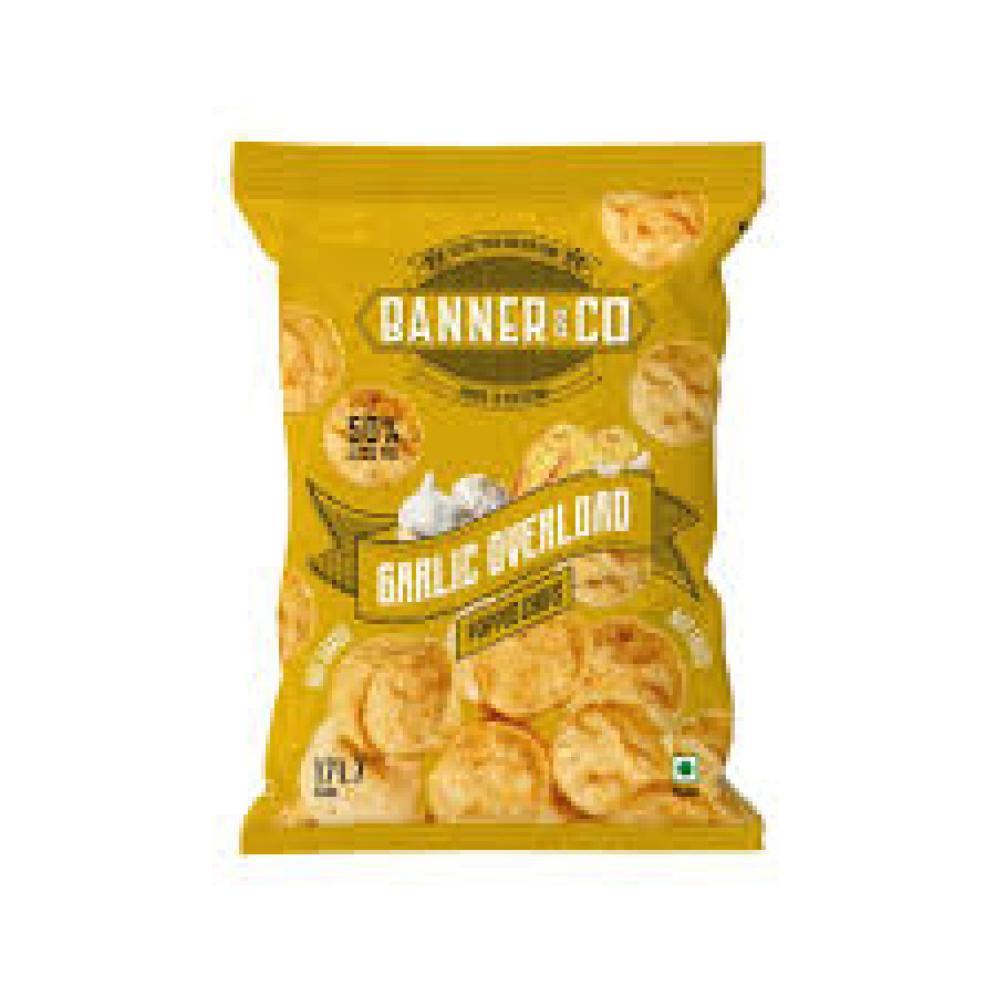 Popped Potato Chips (Garlic Overload) - Banner &