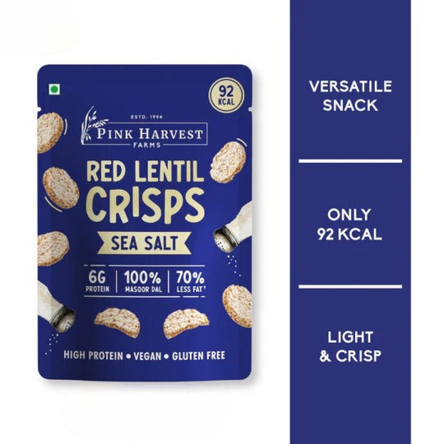 Red Lentil Crisps (Sea Salt) Pink Harvest