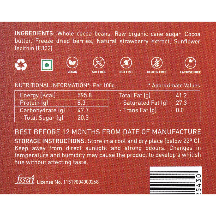 The Berry Good Bar 72% (Vegan) - La Folie