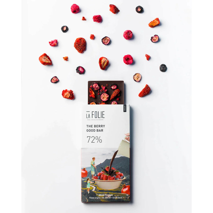 The Berry Good Bar 72% (Vegan) - La Folie