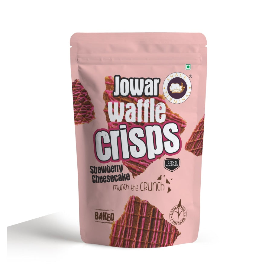 Snack Terminal - Jowar Strawberry Cheescake Waffle Crisps
