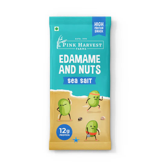 Edamame & Nuts (Sea Salt ) 12g Protein  - Pink Harvest