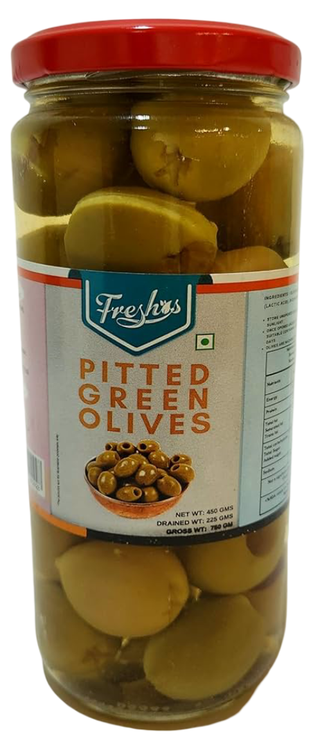 Green Pitted Olives - Fresho's