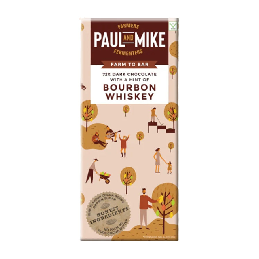 Bourbon Whiskey (64% Mild Dark Chocolate) - Paul & Mike