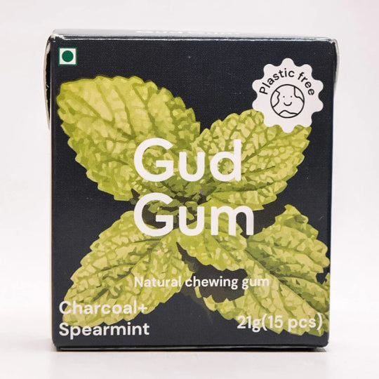 Charcoal Mint Flavour Chewing Gum (Natural Plastic Free) - Gud Gum