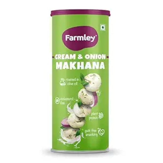 Cream & Onion Makhana (Roasted & Flavoured) - Farmley