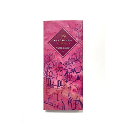 Jaipur (64% Malabar Dark chocolate with rose and pistachio)