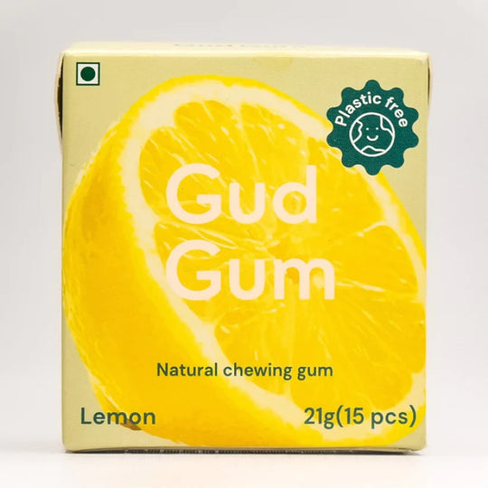 Lemon Flavour Chewing Gum (Natural Plastic Free) - Gud Gum