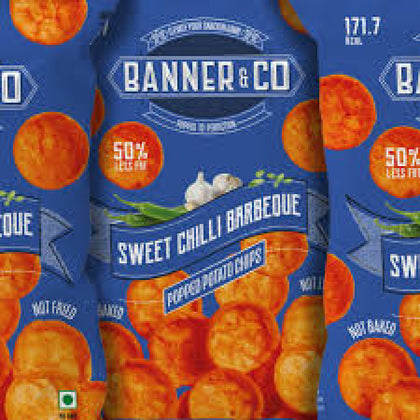 Popped Potato Chips (Sweet Chilli BBQ) - Banner &