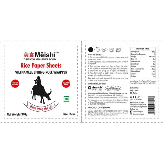 Rice Paper Spring Roll (Square) - Meishi