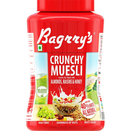 Crunchy Muesli & Oats with Almonds Raisins Honey - Bagrry’s