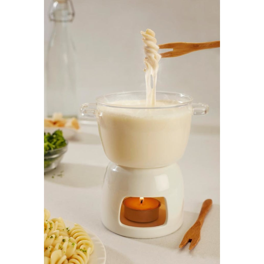 Naturally Yours Fondue Set (Glass Bowl with Fork) – Fresh Aisle