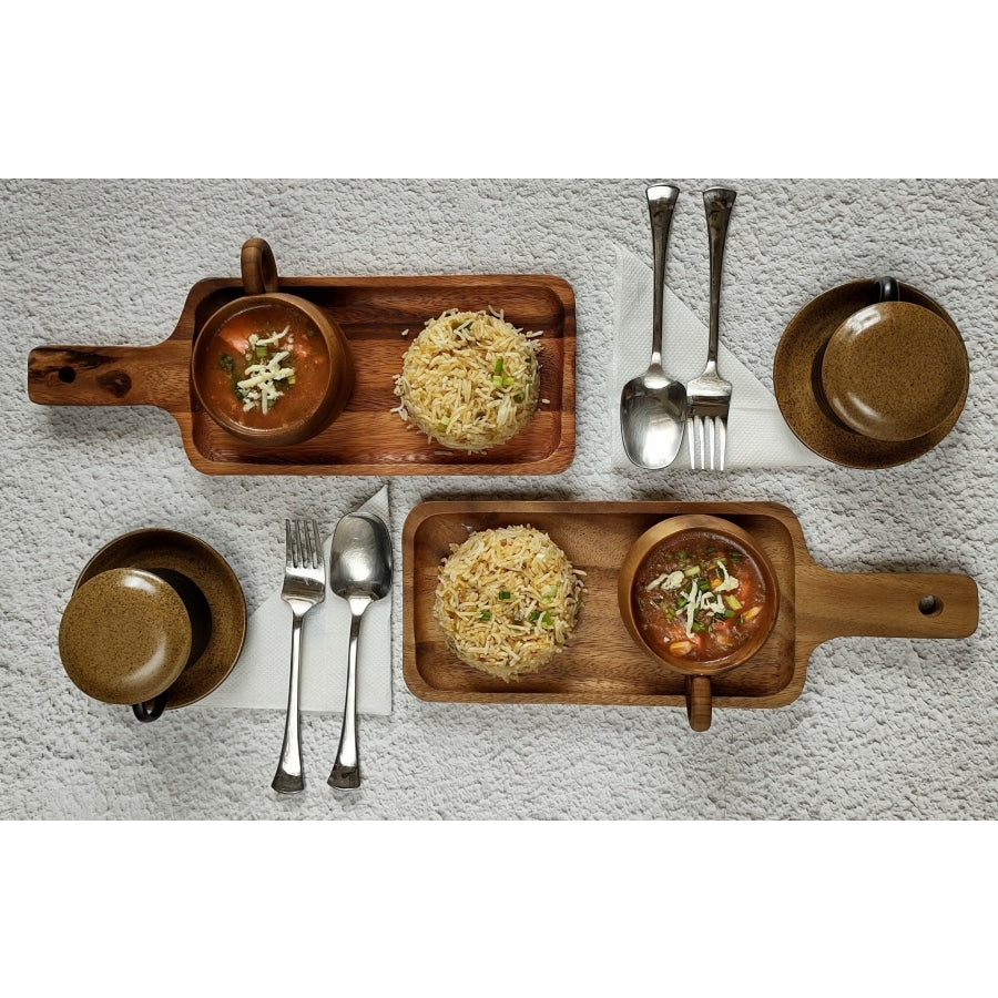 Naturally Yours Serveware - Rectangle Tray with Handle