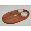 Naturally Yours Serveware - Wood Tray with 2 Ceramic Cups