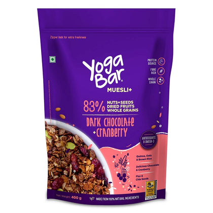 Yoga Bar - Muesli + (83% Dark Chocolate & Cranberry)